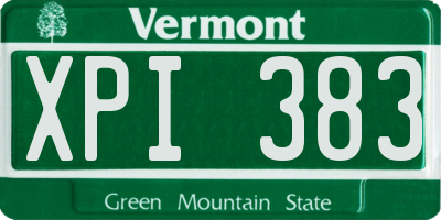 VT license plate XPI383