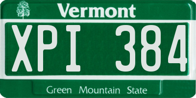 VT license plate XPI384