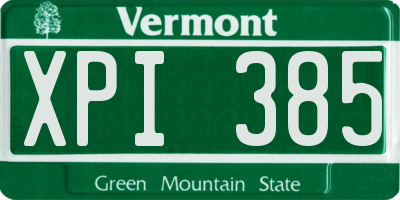 VT license plate XPI385