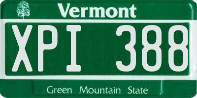 VT license plate XPI388