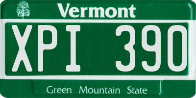 VT license plate XPI390