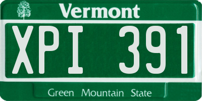VT license plate XPI391