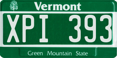VT license plate XPI393