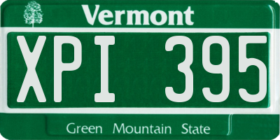 VT license plate XPI395
