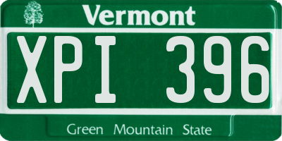VT license plate XPI396