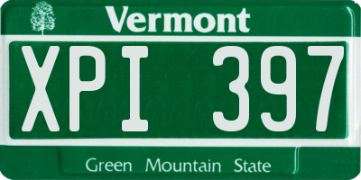 VT license plate XPI397