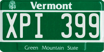 VT license plate XPI399
