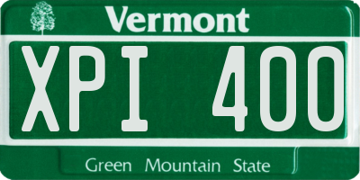 VT license plate XPI400