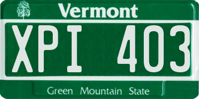 VT license plate XPI403