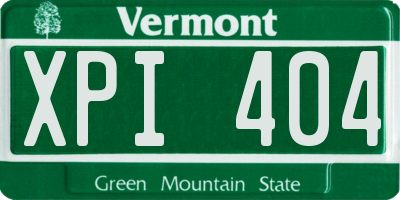 VT license plate XPI404