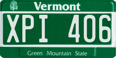 VT license plate XPI406