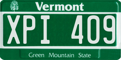 VT license plate XPI409