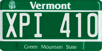 VT license plate XPI410