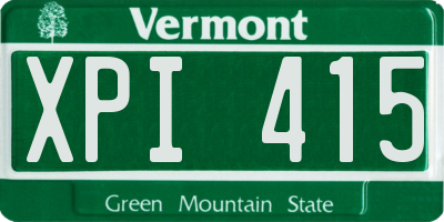 VT license plate XPI415