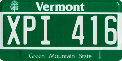 VT license plate XPI416