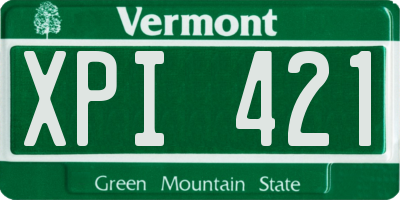 VT license plate XPI421