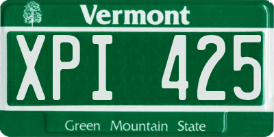 VT license plate XPI425