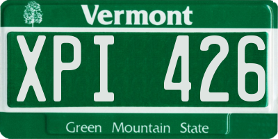 VT license plate XPI426