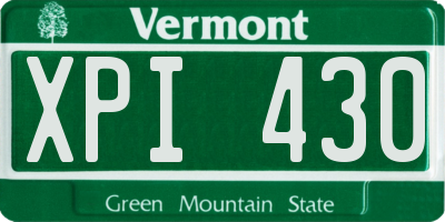 VT license plate XPI430