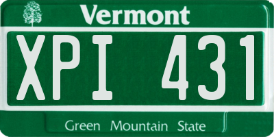 VT license plate XPI431