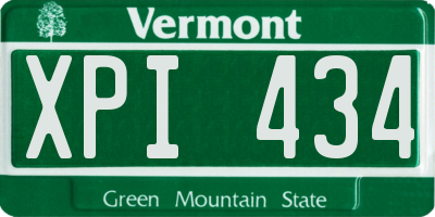 VT license plate XPI434
