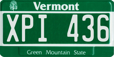 VT license plate XPI436