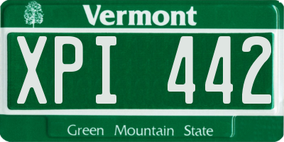 VT license plate XPI442