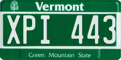 VT license plate XPI443