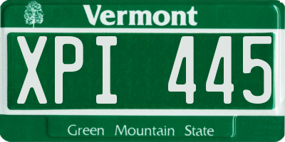 VT license plate XPI445