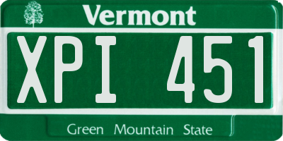 VT license plate XPI451