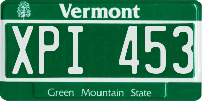 VT license plate XPI453