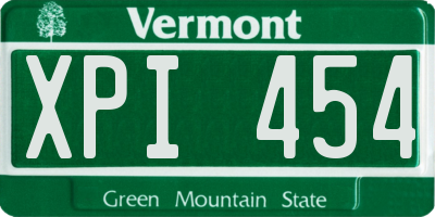 VT license plate XPI454