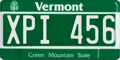 VT license plate XPI456