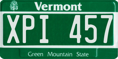VT license plate XPI457