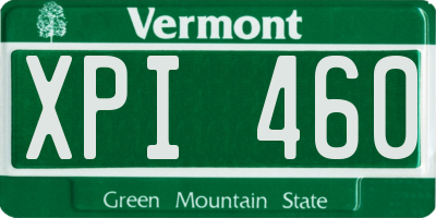 VT license plate XPI460