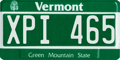 VT license plate XPI465