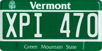 VT license plate XPI470
