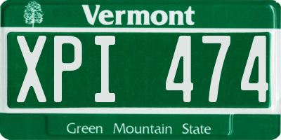 VT license plate XPI474