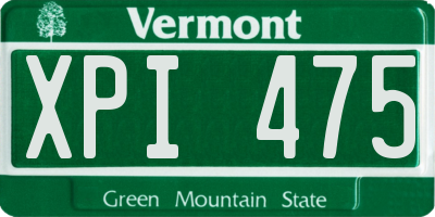 VT license plate XPI475