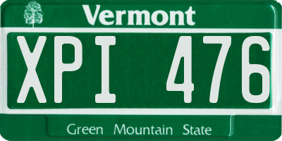 VT license plate XPI476