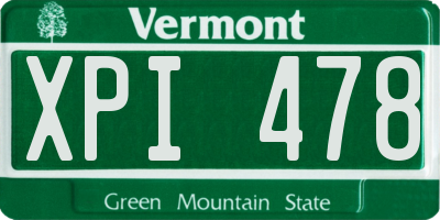 VT license plate XPI478