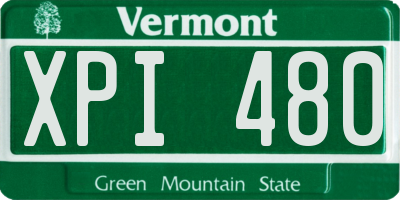 VT license plate XPI480