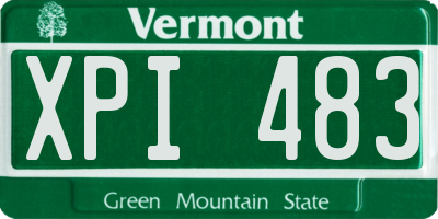 VT license plate XPI483