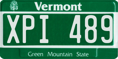 VT license plate XPI489