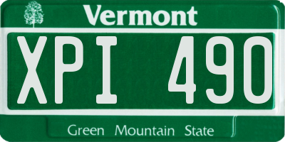 VT license plate XPI490