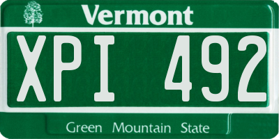 VT license plate XPI492