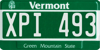 VT license plate XPI493