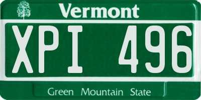 VT license plate XPI496