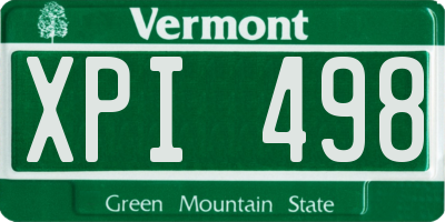 VT license plate XPI498