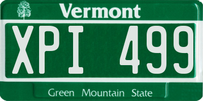 VT license plate XPI499